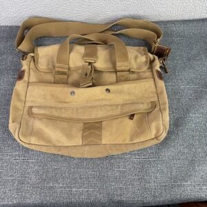 A. Kurtz Messenger Bag Mens Large Khaki Tan Canvas Crossbody Field‎ Satchel